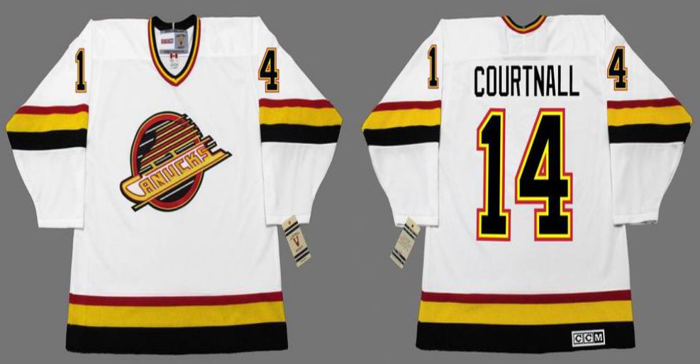 2019 Men Vancouver Canucks #14 Courtnall White CCM NHL jerseys